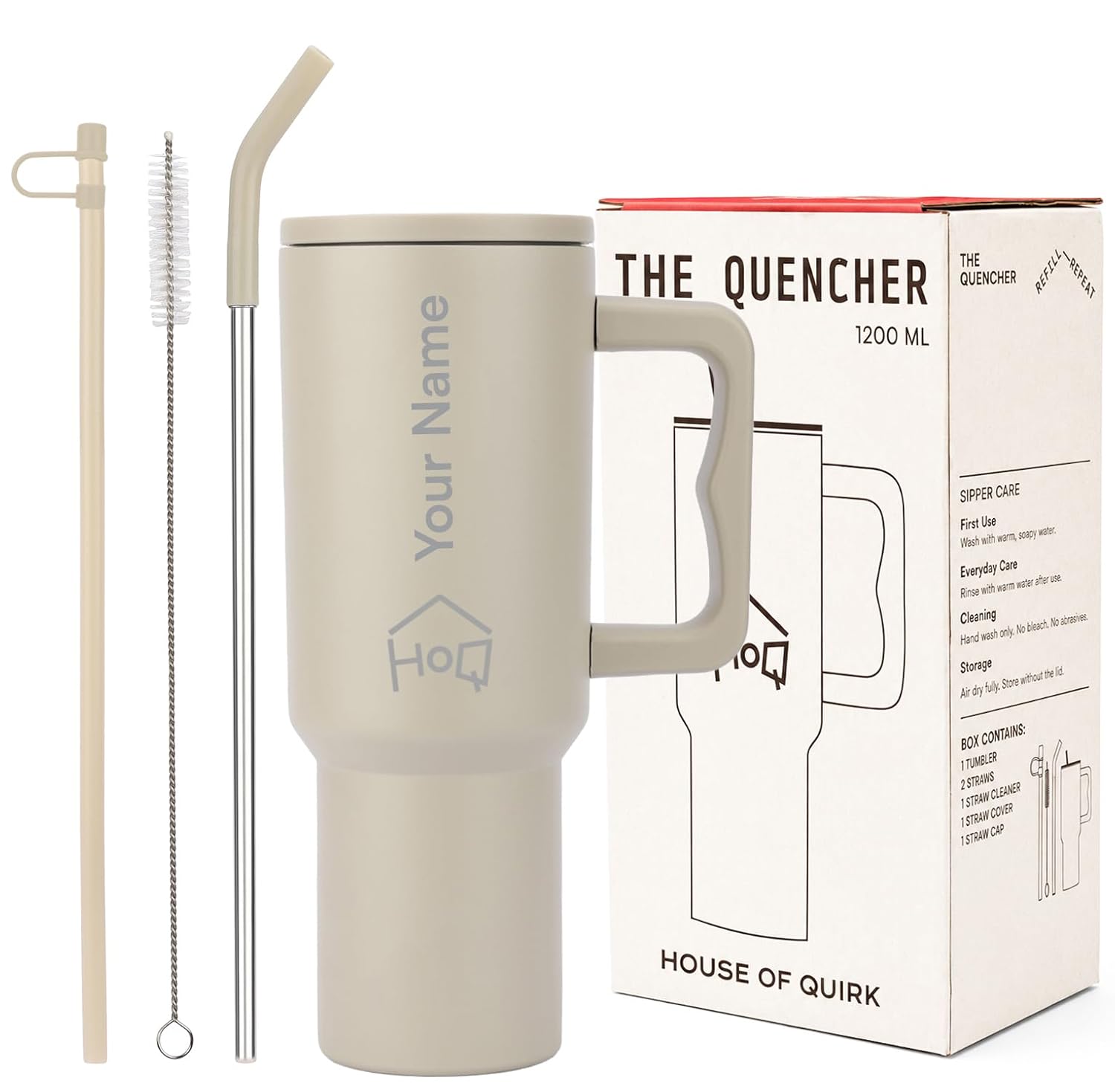 1200ML Custom Name Tumbler – Personalized Stainless Steel Vacuum Tumbler (Non-Returnable & Non-Replaceable)