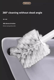 Toilet Brush with Aluminum Handle & Holder Plastic Bristles Wall Mounted