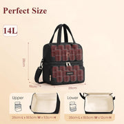 14L Double Decker Insulated Lunch Bag with Cup Holder