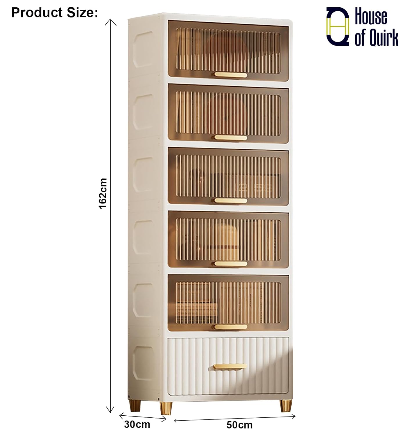 Bathroom Storage Cabinet – Freestanding Organizer with Drawers & Shelf (White,6 Layer 50CM)