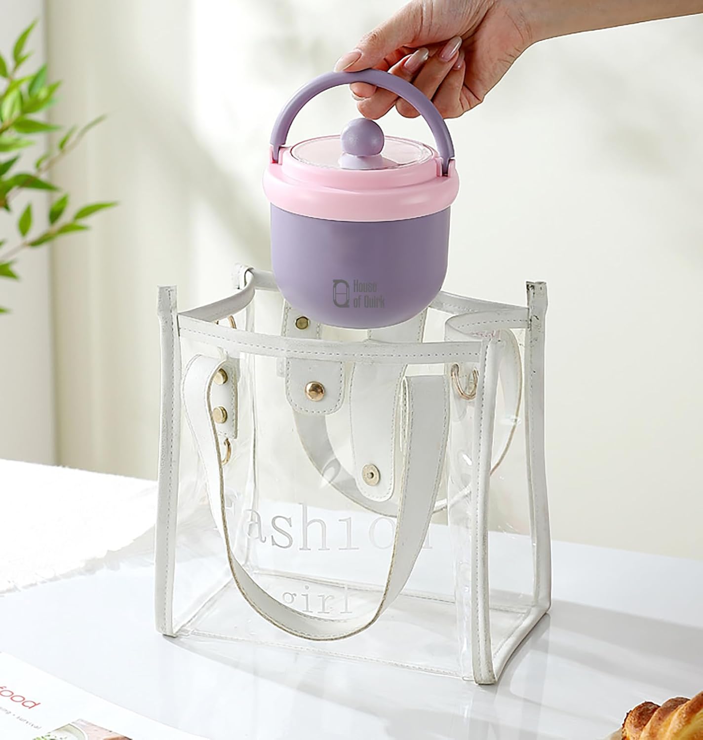 304 Stainless Steel Breakfast Cup with Lid & Spoon