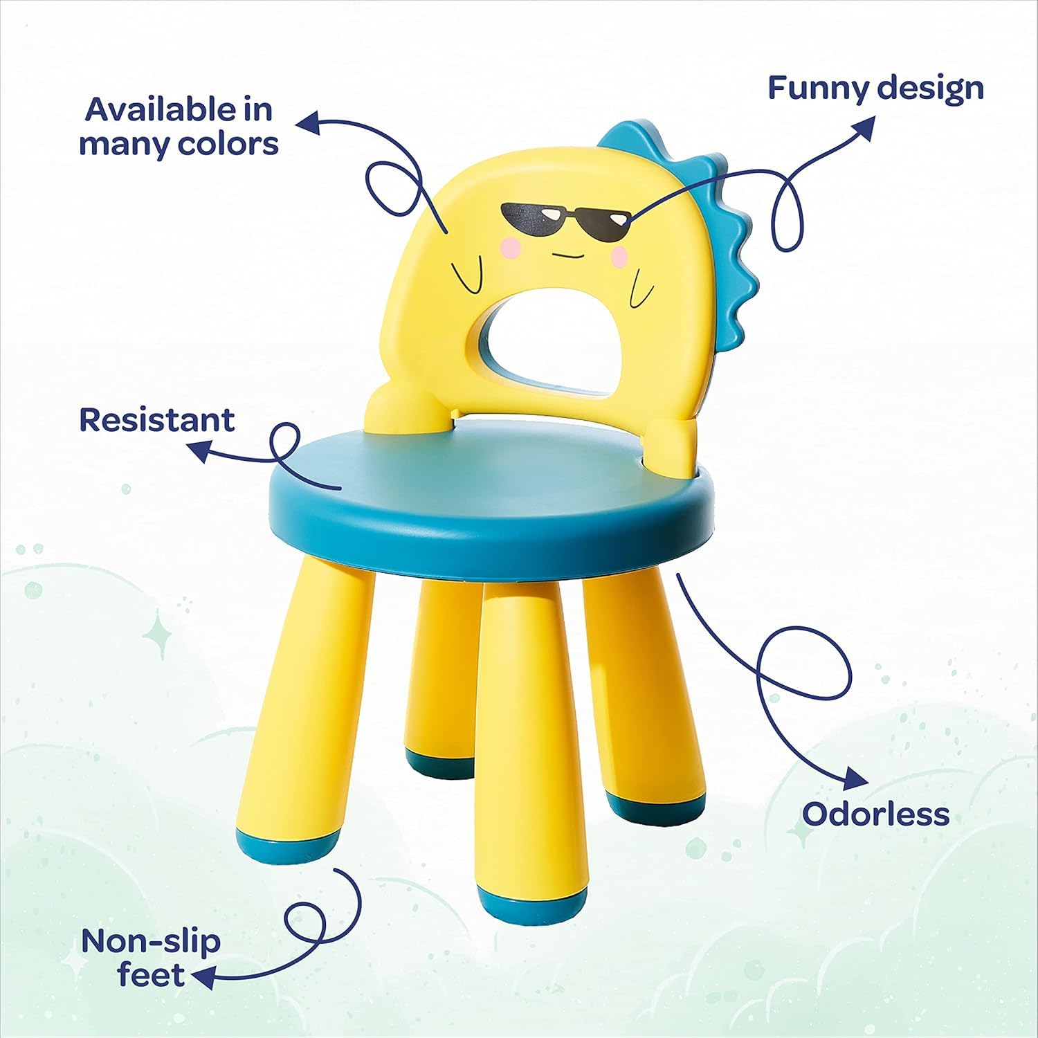 Detachable Baby Chair, Adjustable Backrest, Compact Chair & Stool for Toddlers