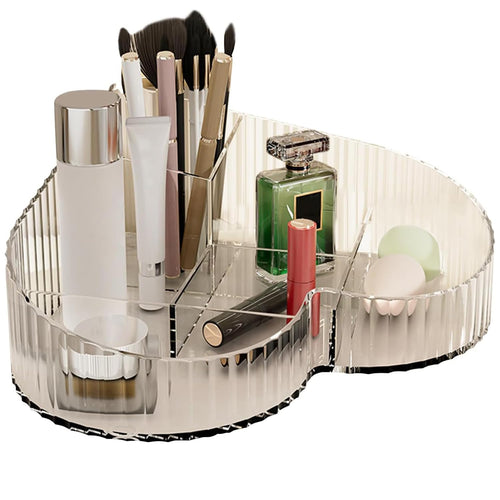 Heart Shape Cosmetic Storage Tray – Makeup Organizer, Large Capacity