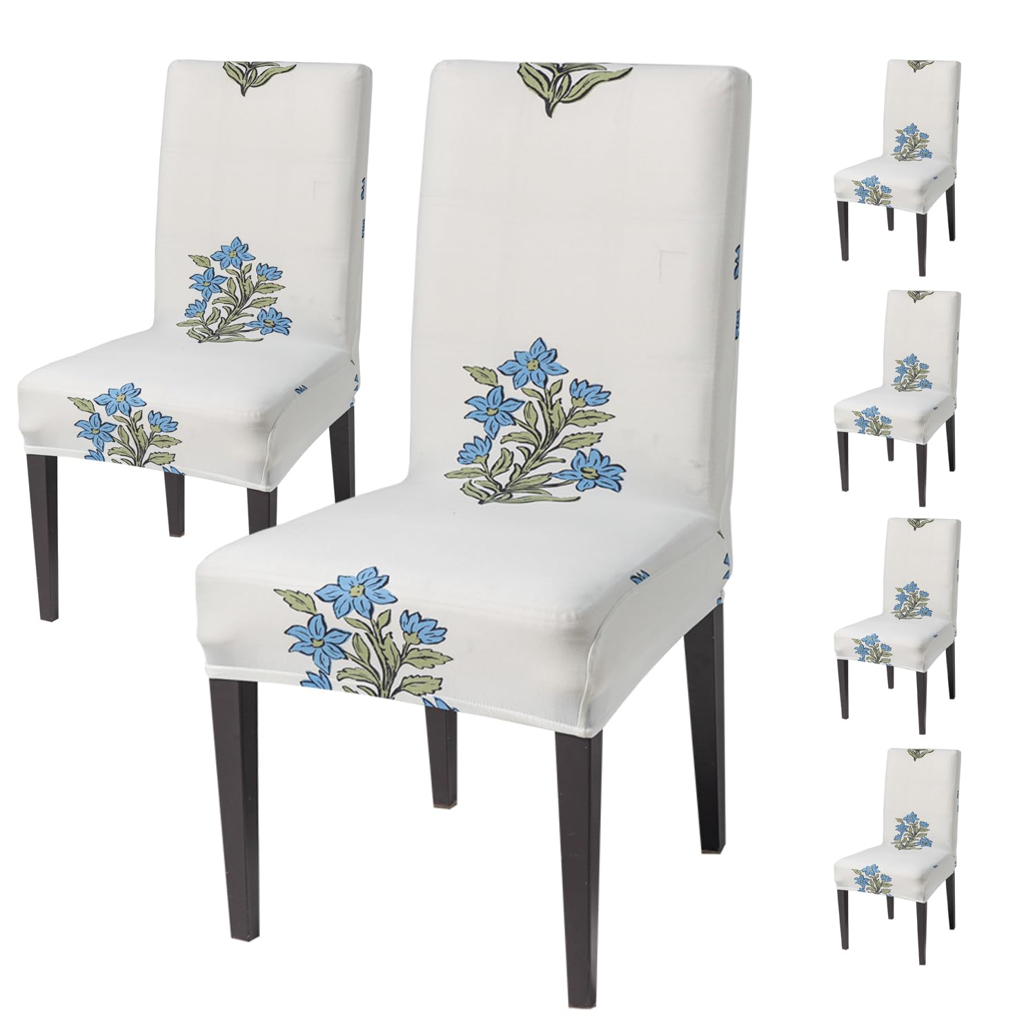Elastic Chair Cover Stretch Removable Washable (Beige Wildflower)