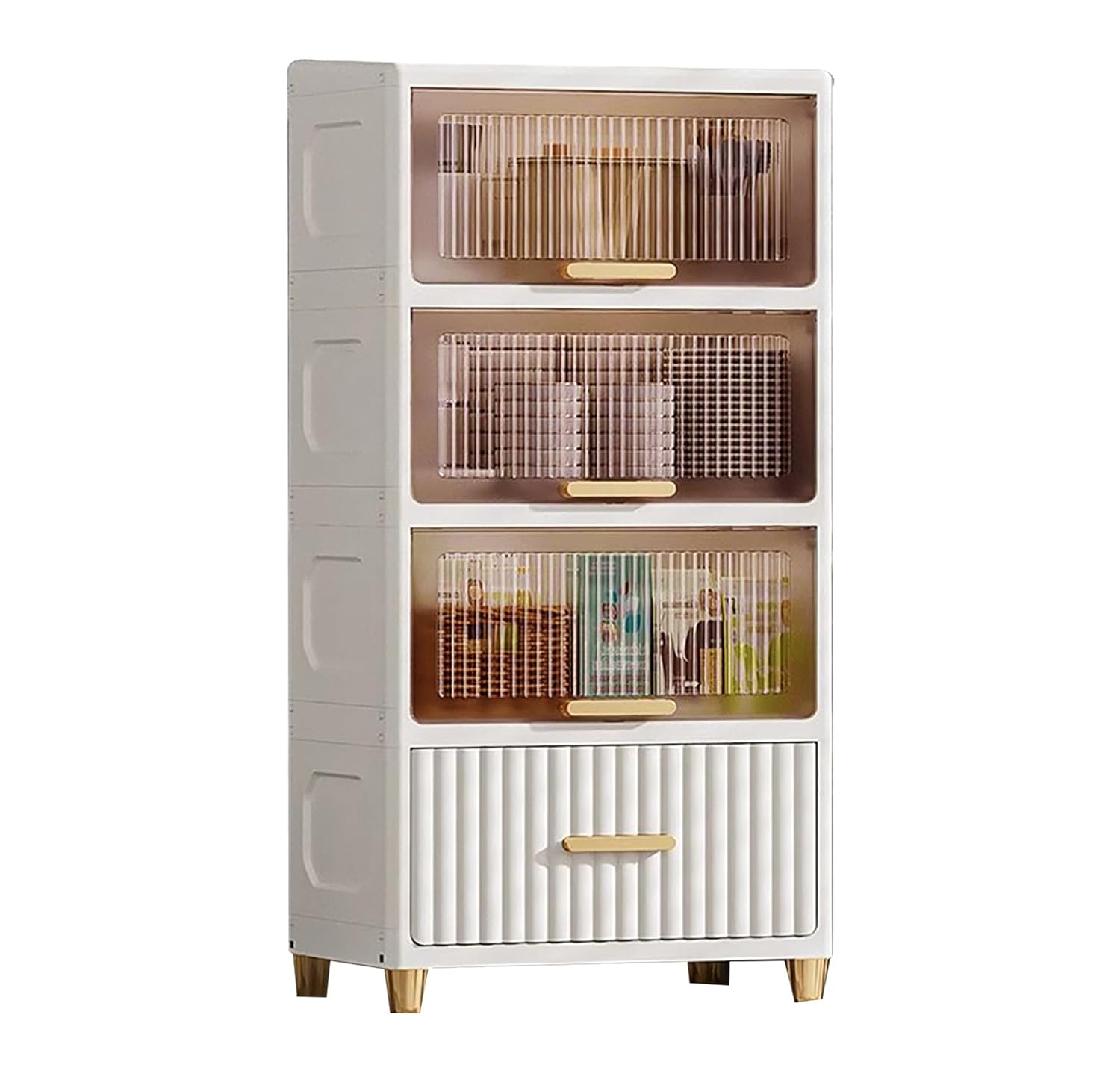 Bathroom Storage Cabinet – Freestanding Organizer with Drawers & Shelf (White,4 Layer 50CM)