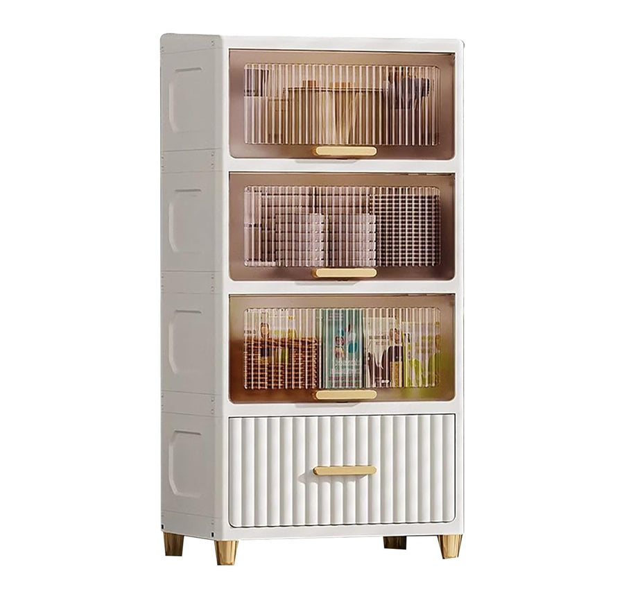 Bathroom Storage Cabinet – Freestanding Organizer with Drawers & Shelf (White,50CM)
