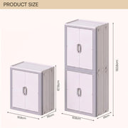 Plastic Wardrobe Storage Cabinet, Multipurpose Clothes Organizer with Shelves & Doors