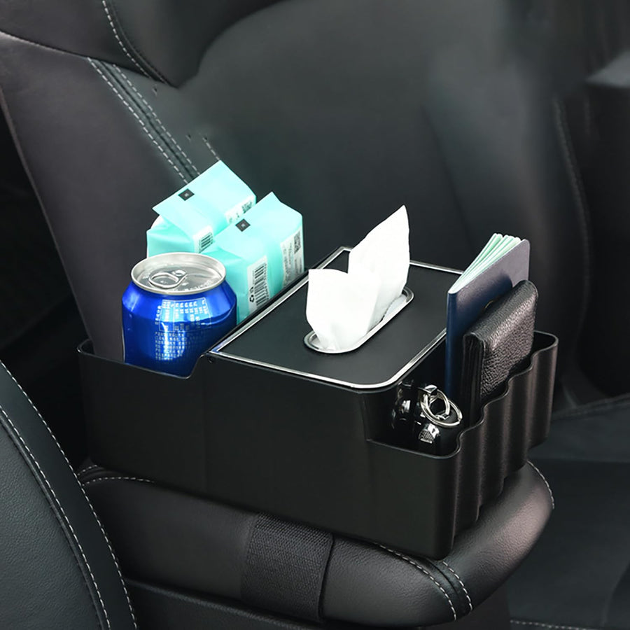 Car Multi-Functional Storage Paper Tissue Box (Black)