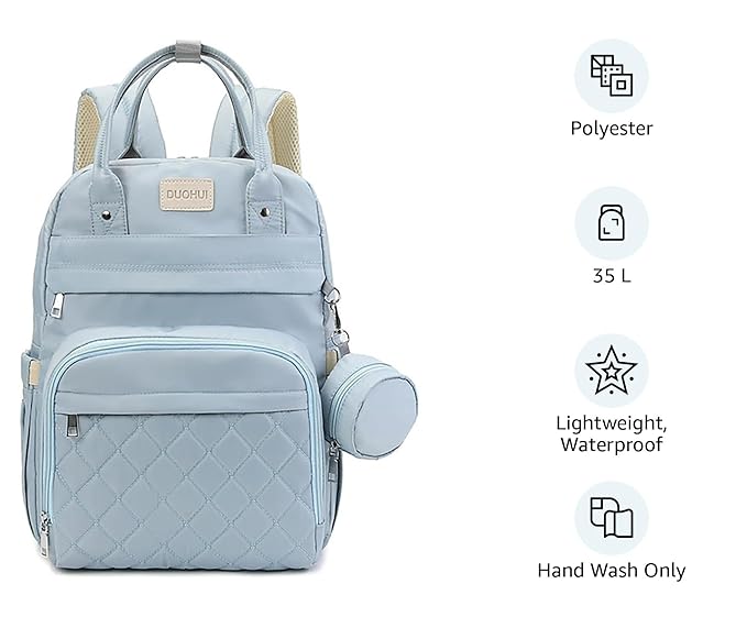 Maternity Backpack Unisex Diaper Bag with Pacifier Case (Duhoi)