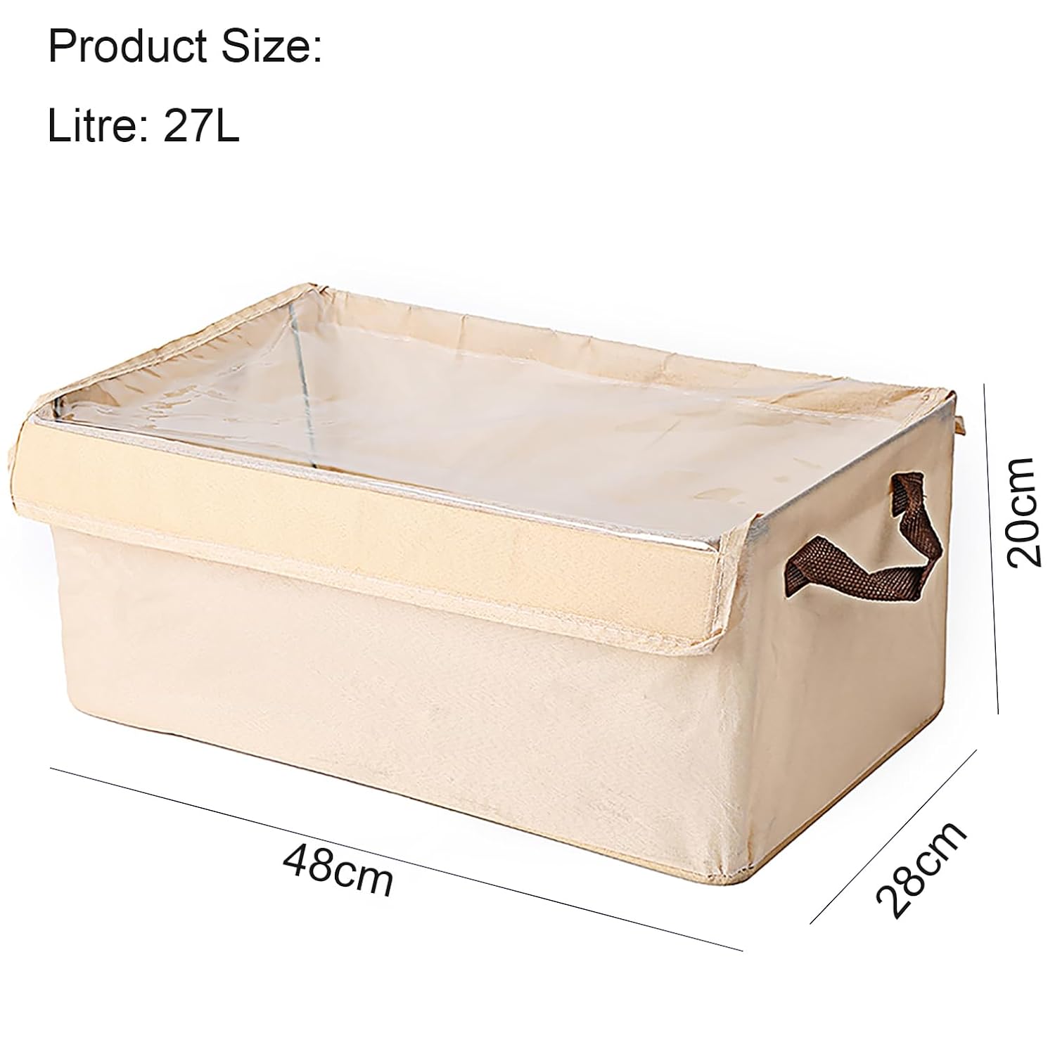 Durable Linen Closet Organizers and Foldable Flip Storage Baskets (Beige)