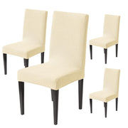 Decorative Dining Chair Cover – 220 GSM Stretch Jacquard Fabric (Beige)