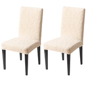 Premium Stretch Dining Chair Covers – 220 GSM Thick Jacquard Fabric- Beige