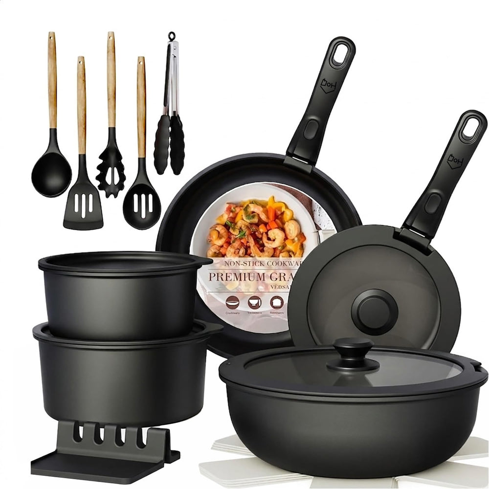 21 Pcs Maifan Stone Non-Stick Cookware Set