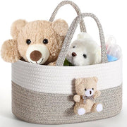 Baby Diaper Caddy Organizer Cotton Rope Basket