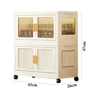 Foldable Storage Box Cabinet Wardrobe Organizer with Wheels
