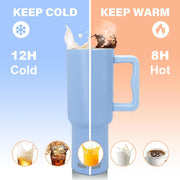 Stainless Steel Vacuum Tumbler with Straw and Lid & Handle - (1200 ML) (Solid colors)