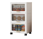 Foldable Storage Box ,Closet Organizers Plastic with doors and lids White 55 CM