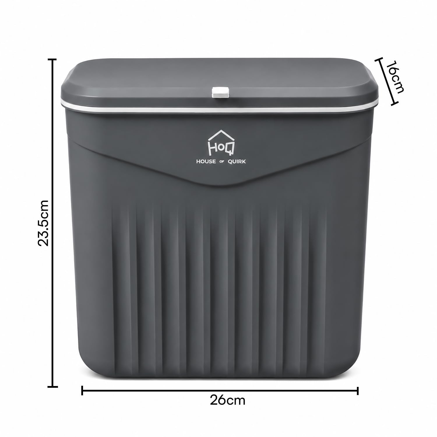 7L Hanging Kitchen Trash Can with Lid, Wall Mounted & Cabinet Door Waste Bin