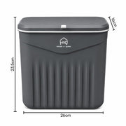 7L Hanging Kitchen Trash Can with Lid, Wall Mounted & Cabinet Door Waste Bin
