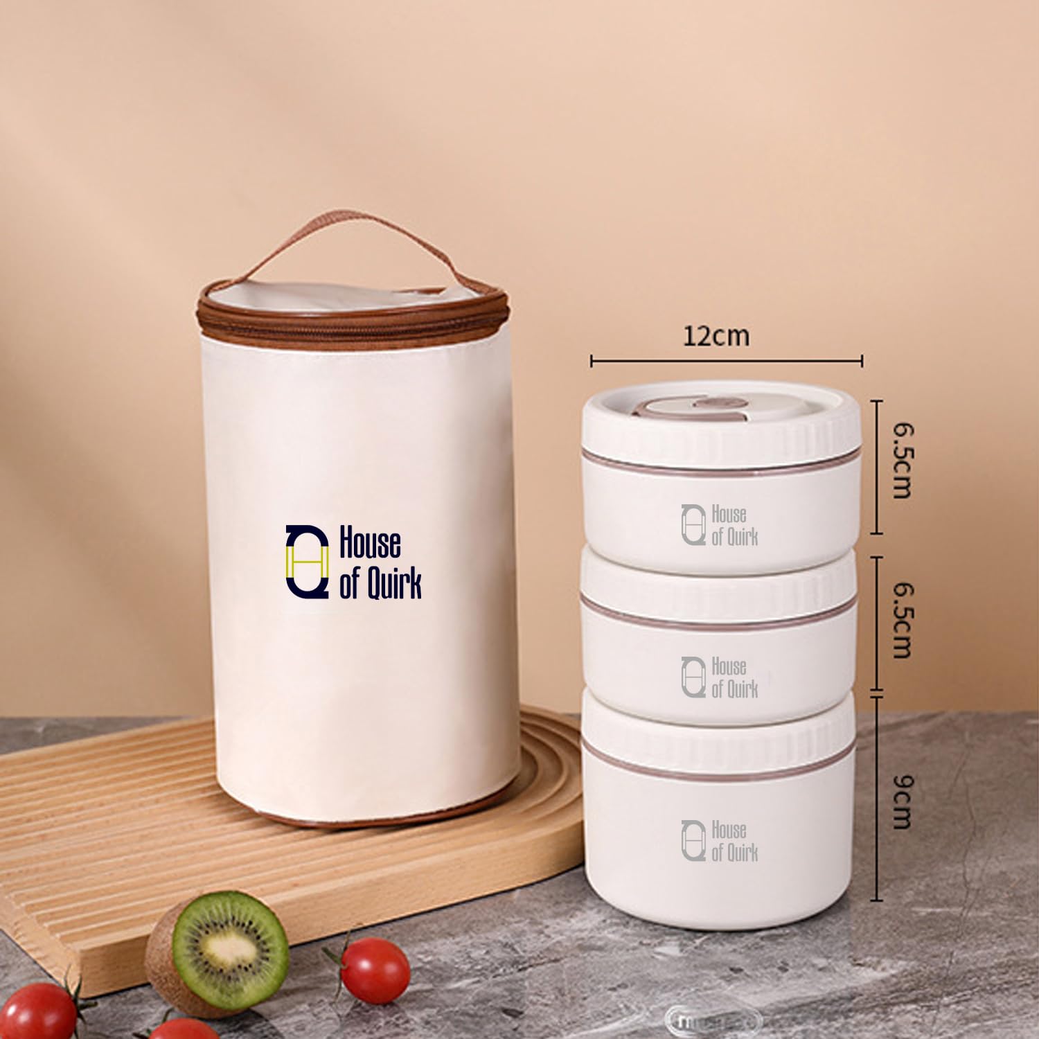 304 Stainless Steel Bento Lunch Box – 3 Stackable Containers (2×420ml + 1×620ml) with Insulated Case