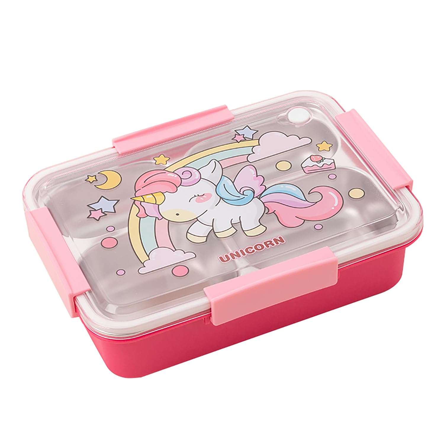 304 Stainless Steel Lunch Box for Kids, 4 Compartment Leak-Proof Bento Box with Lid