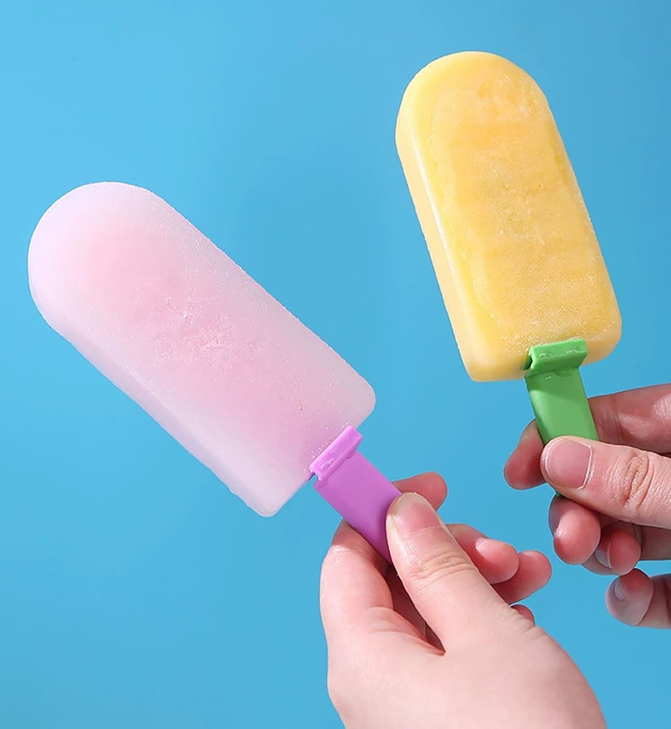 3Pcs Silicone Popsicle Molds with Lids- Multicolor