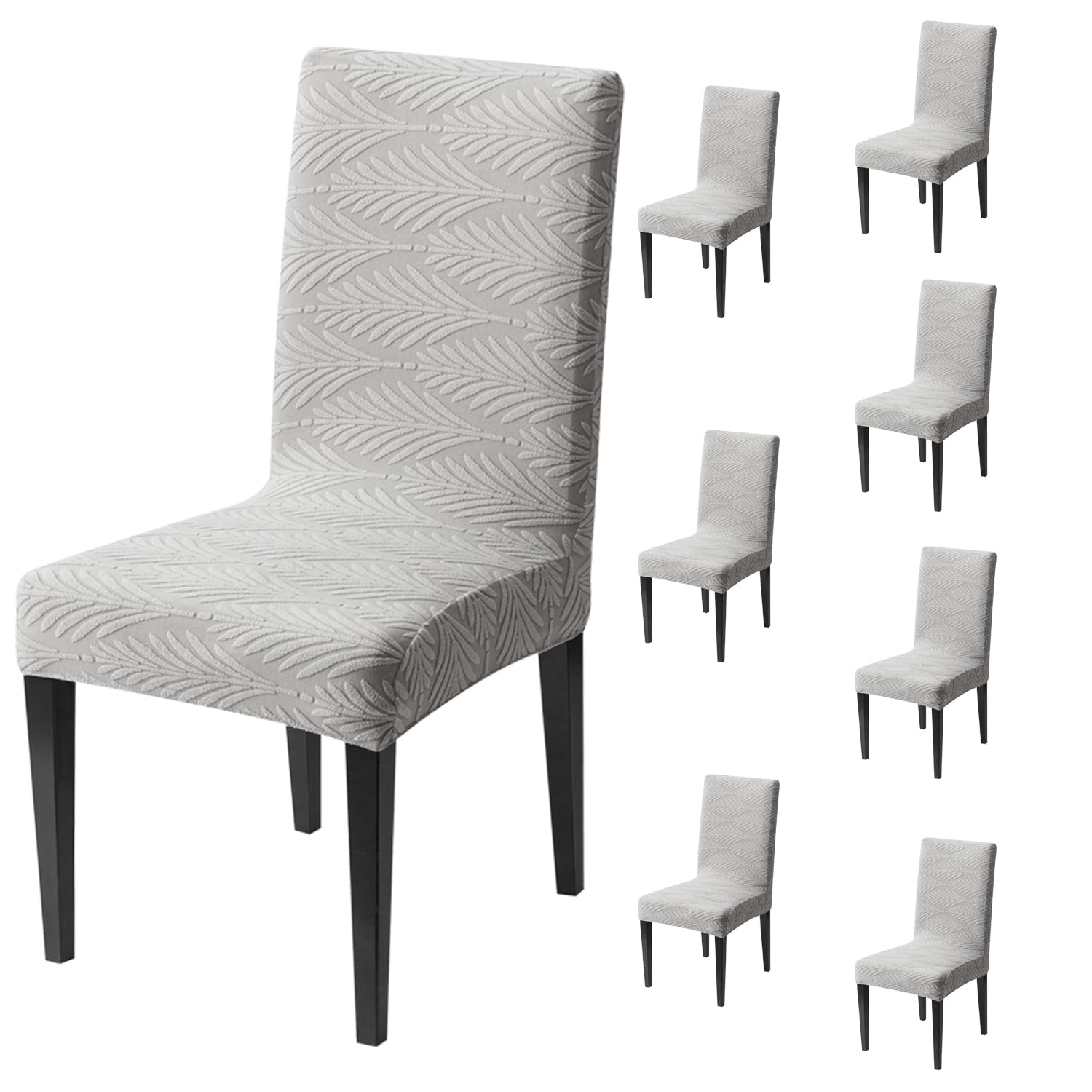 Universal Fit Modern Stretch Chair Cover – 220 GSM Jacquard Fabric (Grey)