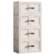 4 Layer Plastic Storage Box – Flip Cabinet (40cm, Cream)