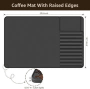 Silicone Coffee Mat For Counter Raised Spill Proof Edge