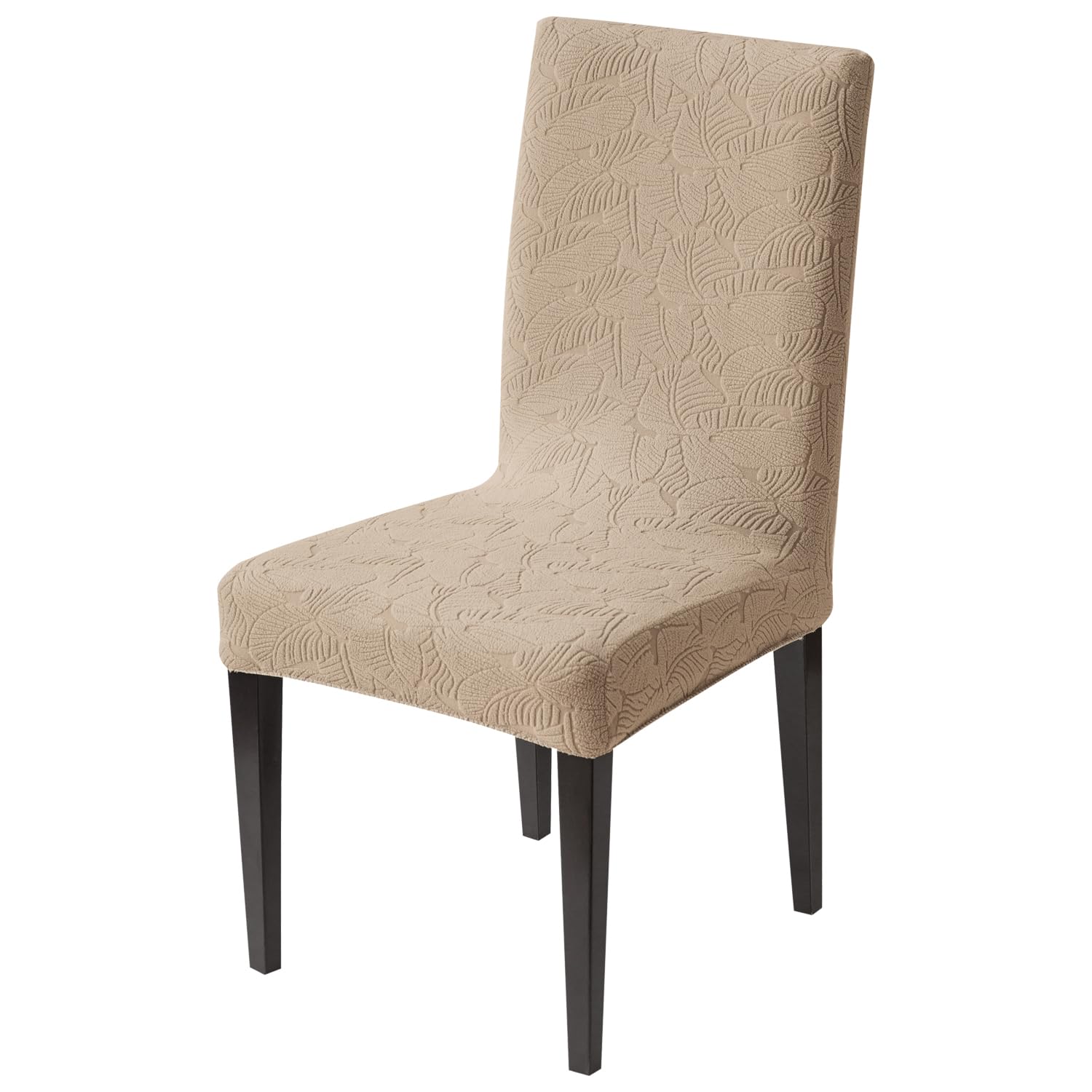 Stretch Jacquard Dining Chair Cover – Universal Fit, 220 GSM (Khaki)