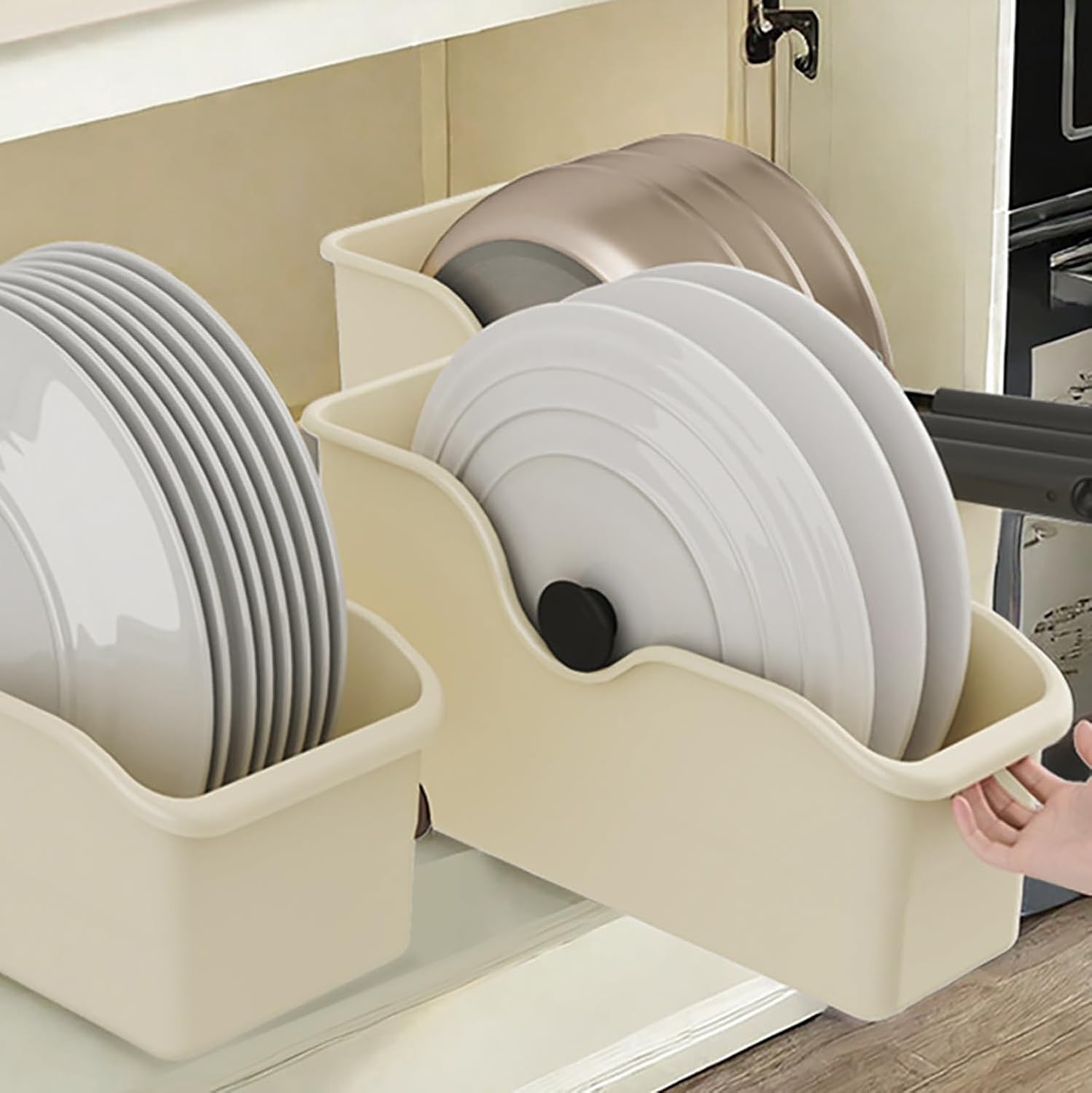 Storage Bins for Pantry and Kitchen Cabinet Organize (Pack of 2)