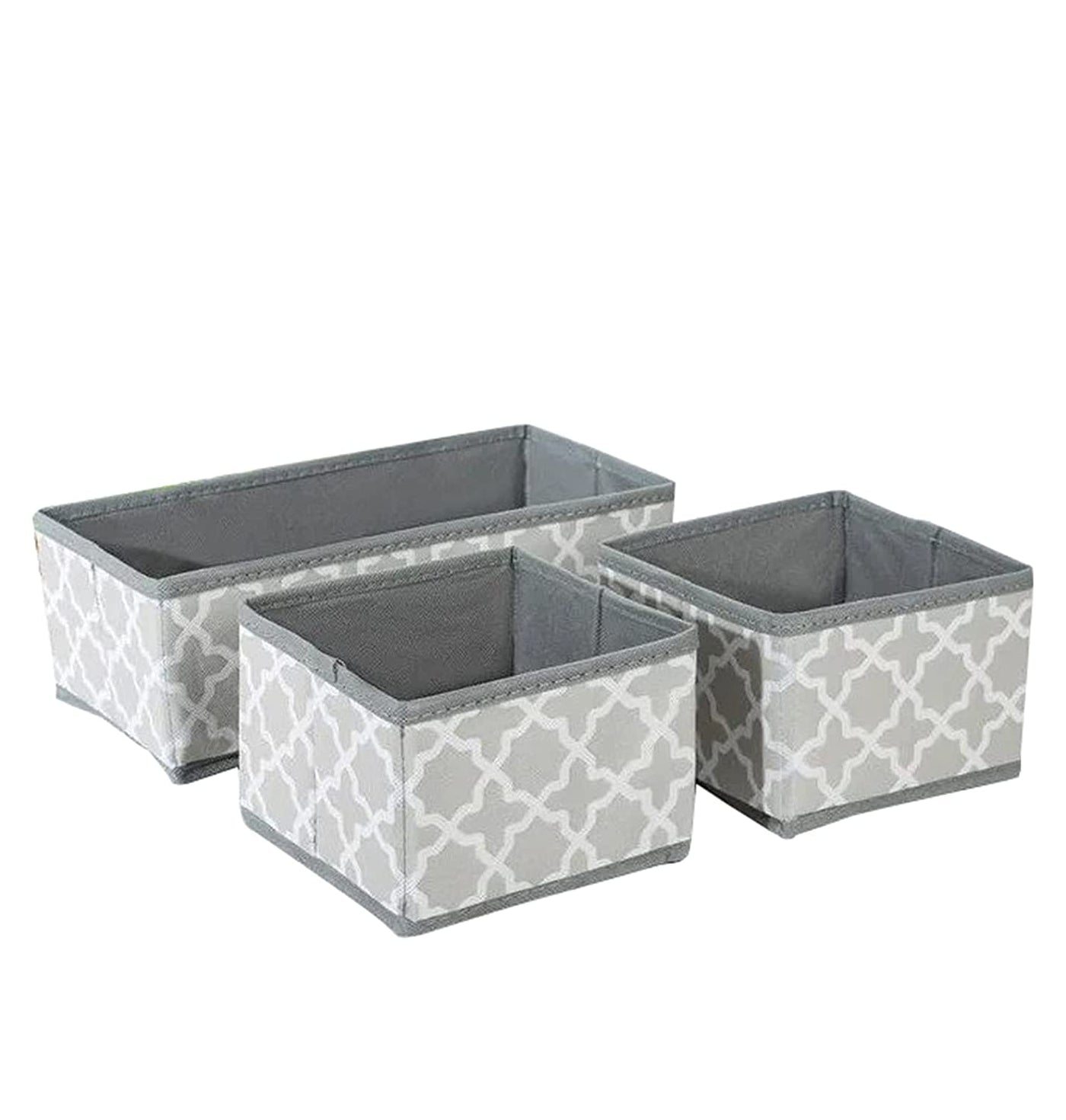 Storage Box Set of 3 Rectangular Closet Dresser Drawer Organizer Cube