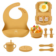 9 Pcs Silicone Baby Feeding Set | Car Divided Plate & Bowl, Spoons, Forks & Bib