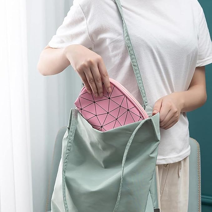 Makeup Handy Bag Travel Cosmetic Organizer Bag (Silver)