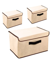 3 Pack Foldable Storage Bin with Lid and Handle