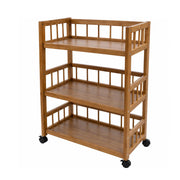 Bamboo Kitchen Cart with Wheels & Pull-Out Drawer - Brown