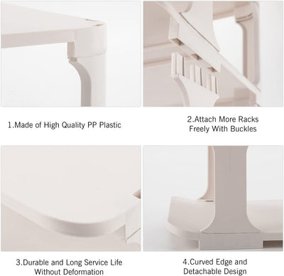 5 Layer Foldable Narrow Shoe Rack- White