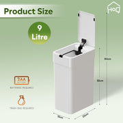 Automatic Touchless 9L Motion Sensor Trash Can – Waterproof Smart Dustbin for Home & Office (White)