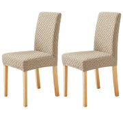 Stylish Jacquard Dining Chair Cover – 220 GSM Stretch Fabric,(Khaki)