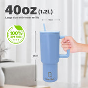 Stainless Steel Vacuum Tumbler with Straw and Lid & Handle - (1200 ML) (Solid colors)