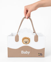 Baby Diaper Caddy Organizer - Bear White