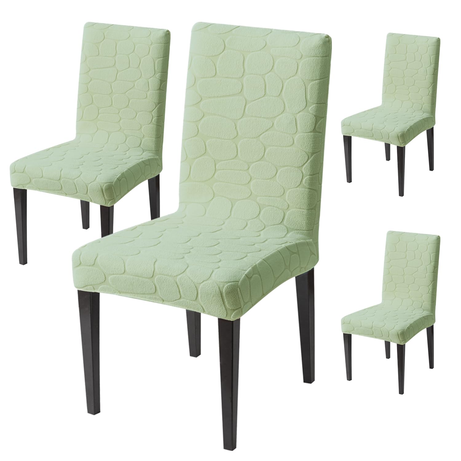 Premium Stretch Dining Chair Covers – 220 GSM Thick Jacquard Fabric- Green