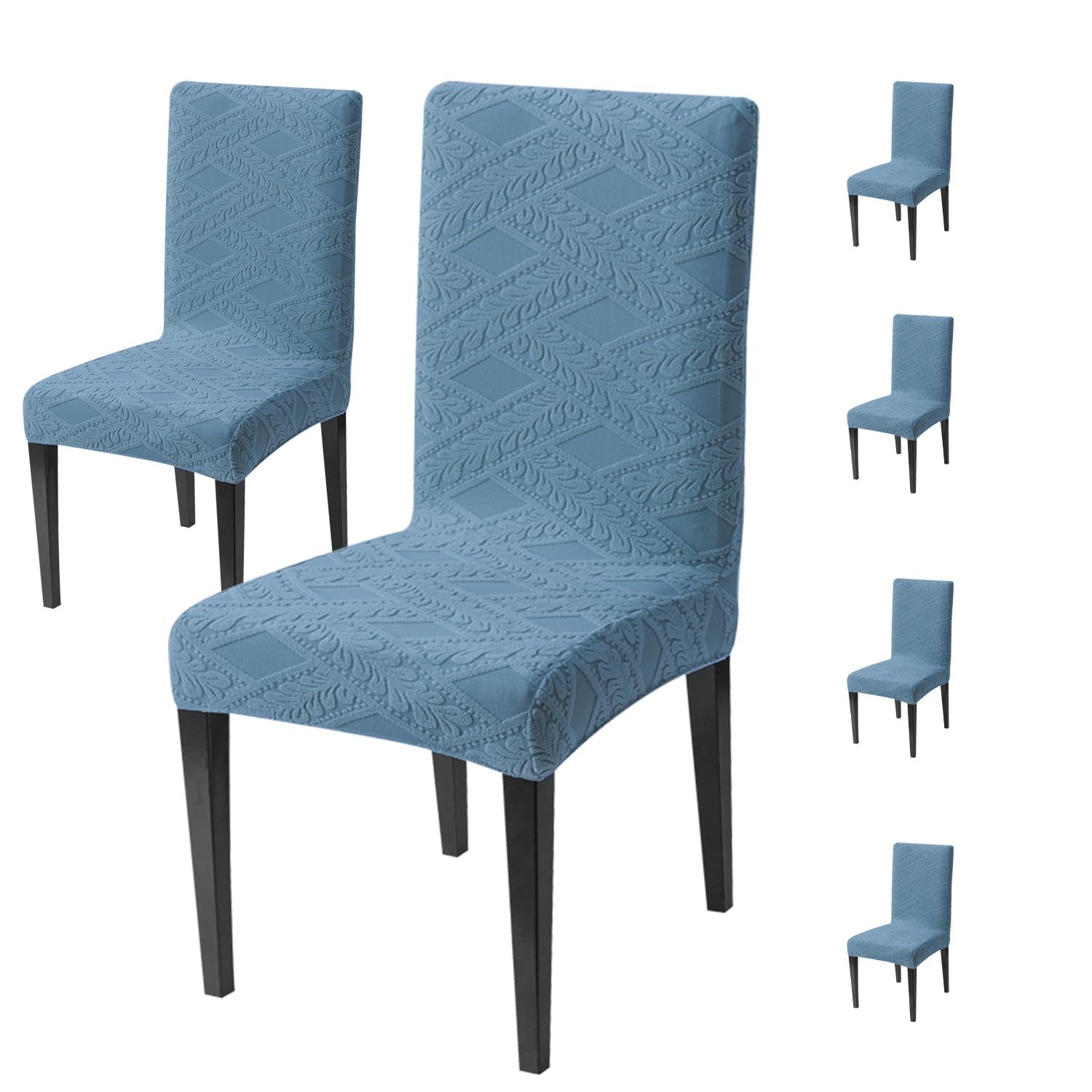 Stretchable Jacquard Chair Cover – 220 GSM-Light Blue