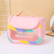 Travel Toiletry Bag for Women, Waterproof Cosmetic Wash Bag with Handy Handle - Pink