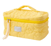 Flower Quilting Cloth Makeup Bag Travel Toiletry Bag with Handle Organizer