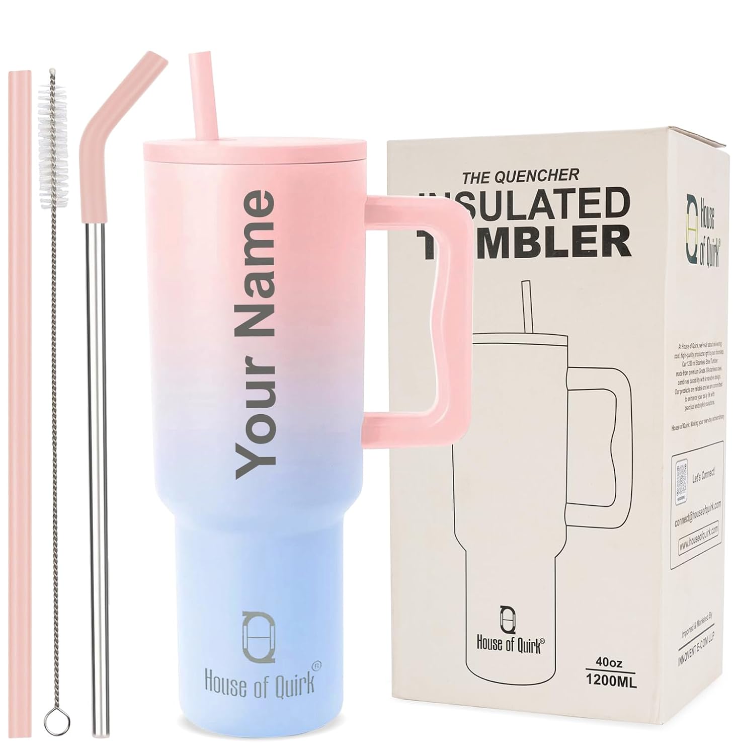 1200ML Custom Name Tumbler – Personalized Stainless Steel Vacuum Insulated Tumbler