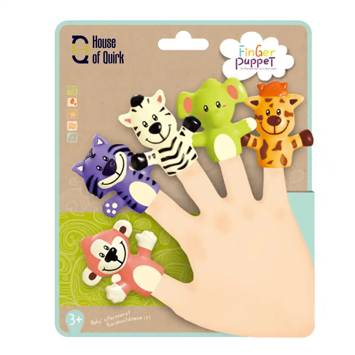 5-Piece Themed Finger Puppets Educational Kids Toy