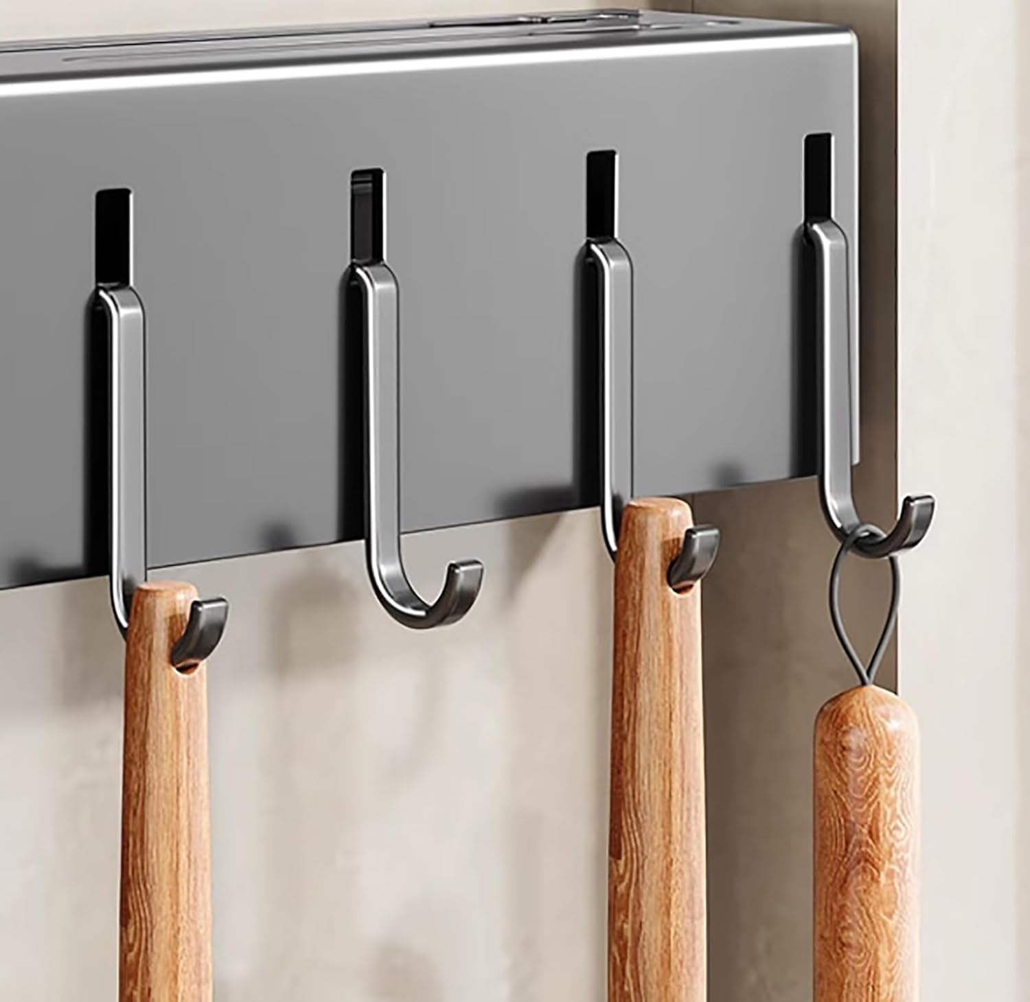 Condiment Knife Rack Holder, With 4 Hook Wall Mounted