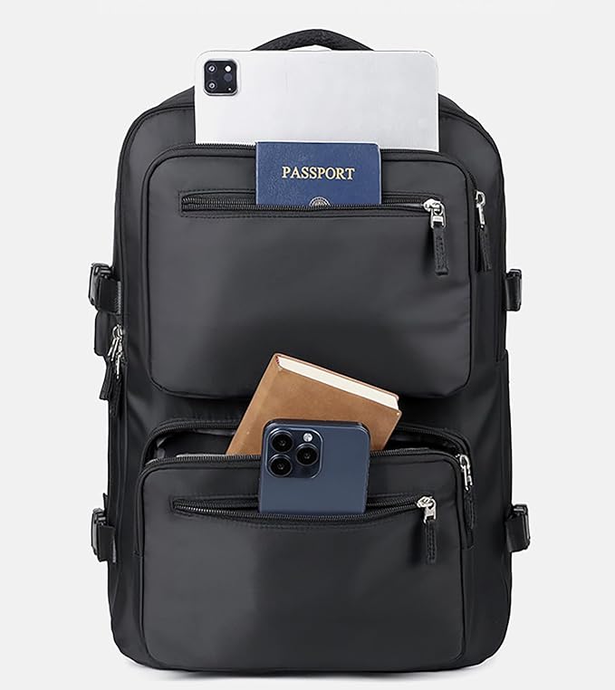 Backpack Man Travel Vacuum Compression With Pump Waterproof & Expandable (15.6", Black)