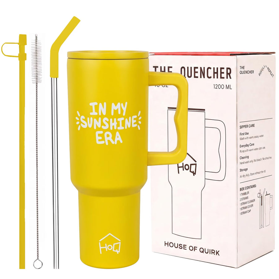 New Stylish Stainless Steel Tumbler with Lid, Handle & Straws - (1200 ML)